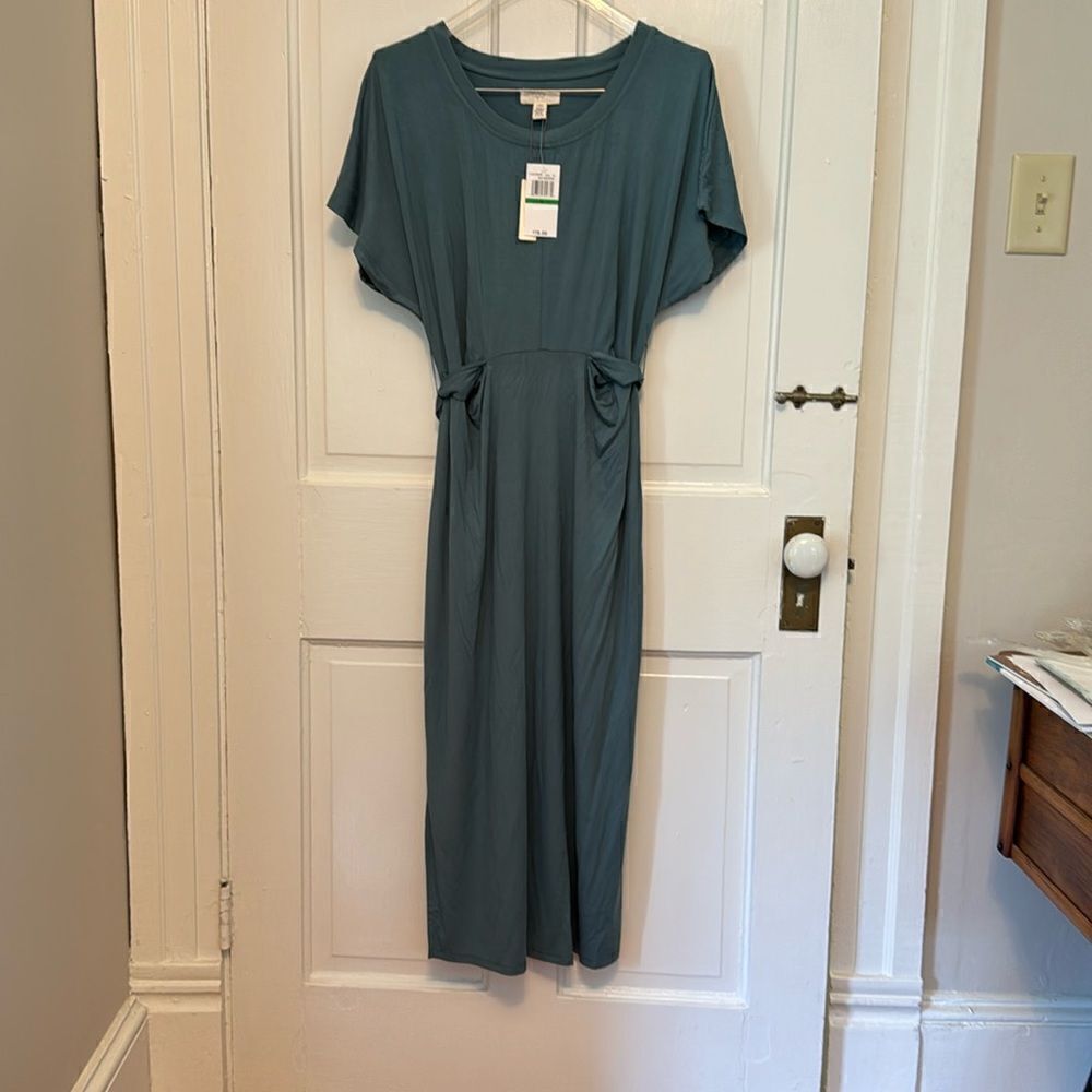 Teal bluish gray knit dress by Cupid size large